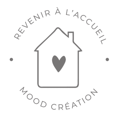 Badge accueil - retour à la page principale du site Mood Création - créations personnalisées artisanales