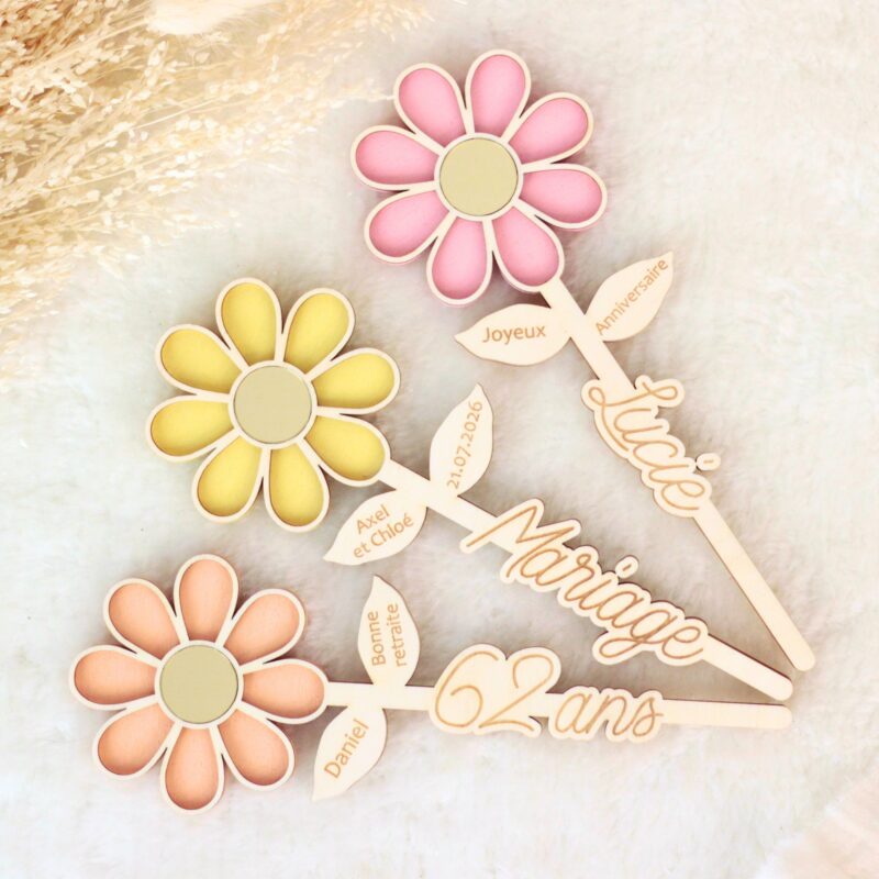 cadeau fête des mamies fleur marguerite personnalisée