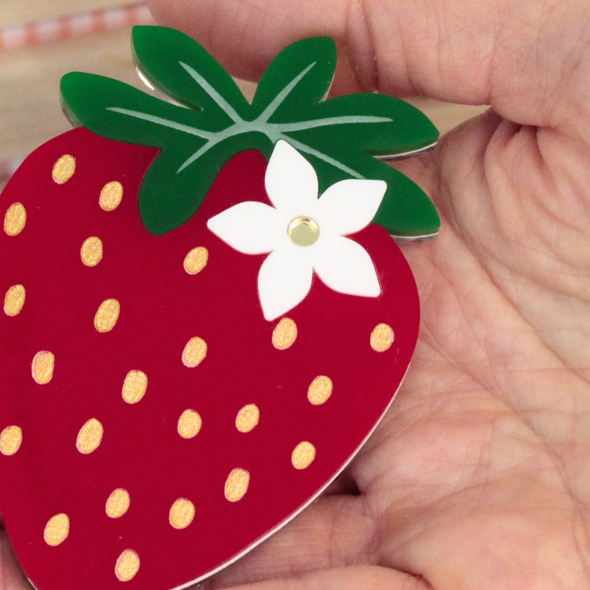 miroir personnalisé fraise design fruité tendance pour femme