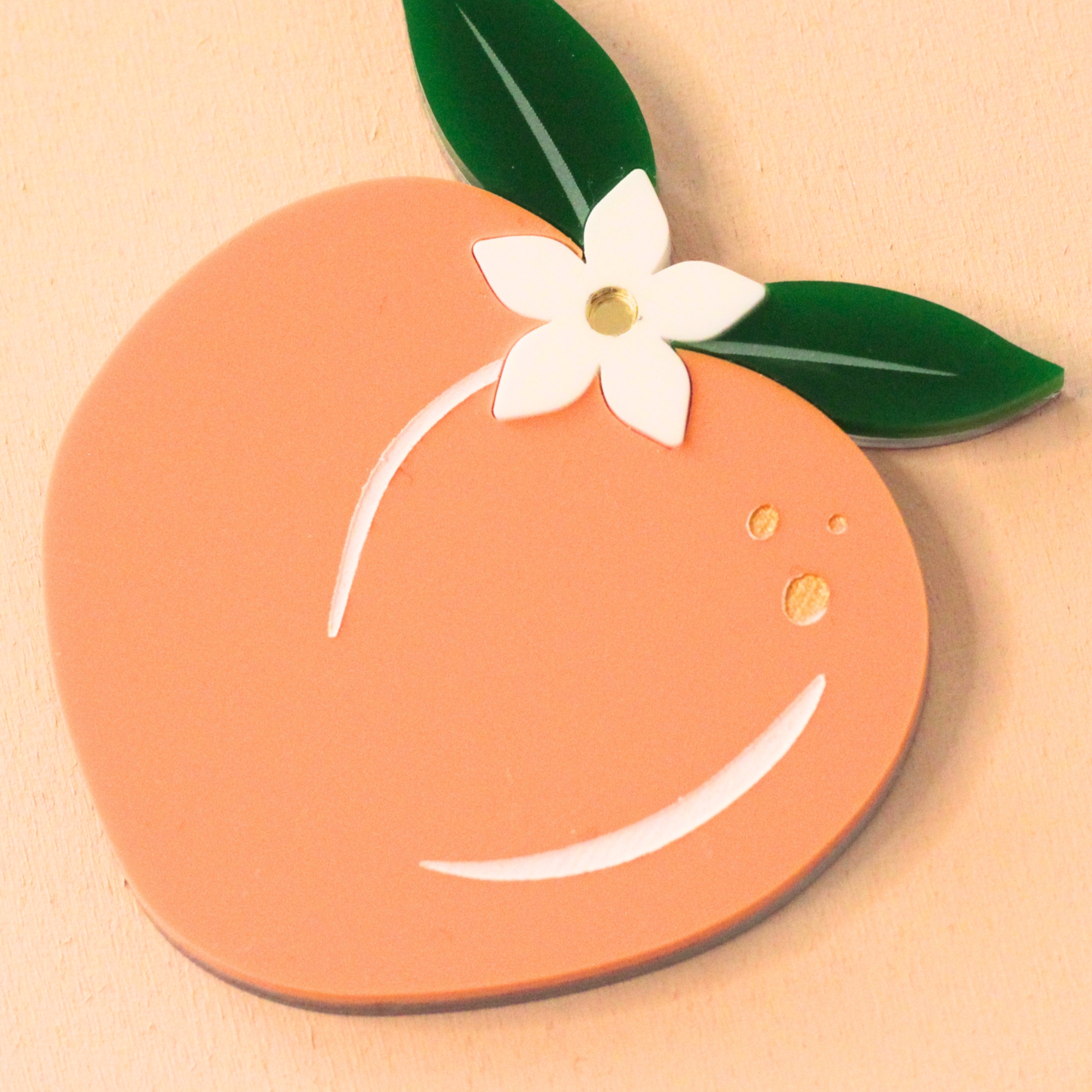 miroir personnalisé pêche design fruité tendance pour femme