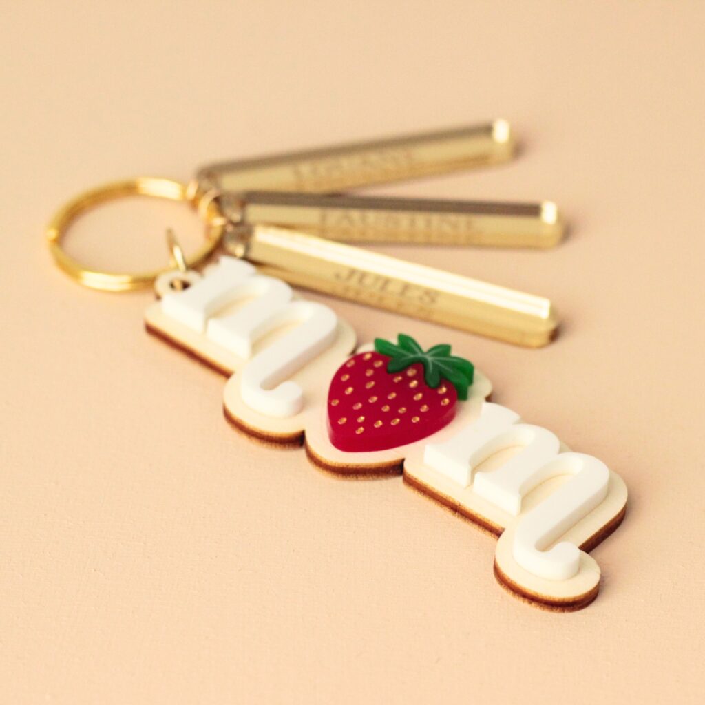 porte clé personnalisé cadeau fête des mères fraise