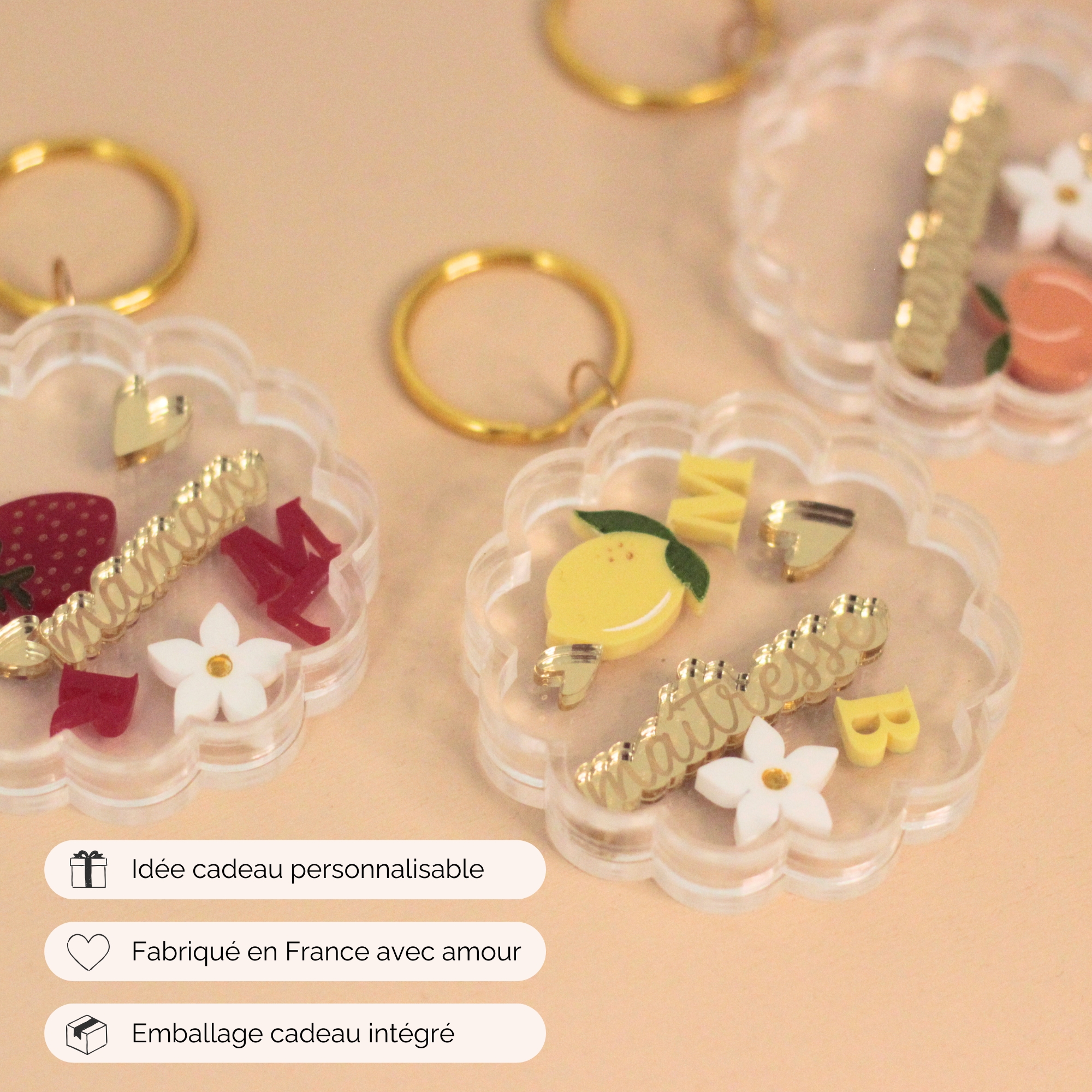 Porte-clé shaker citron personnalisé pour demande parrain marraine, cadeau invité fait main en France pour baptême