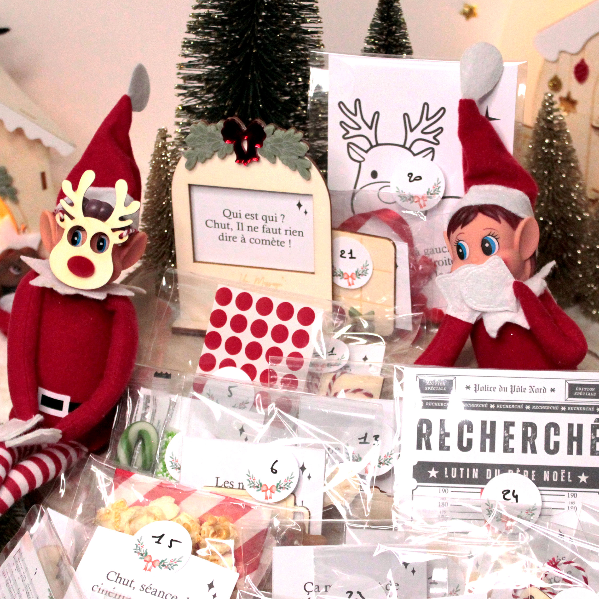 Kit complet lutin farceur de Noël avec 24 idées de bêtises