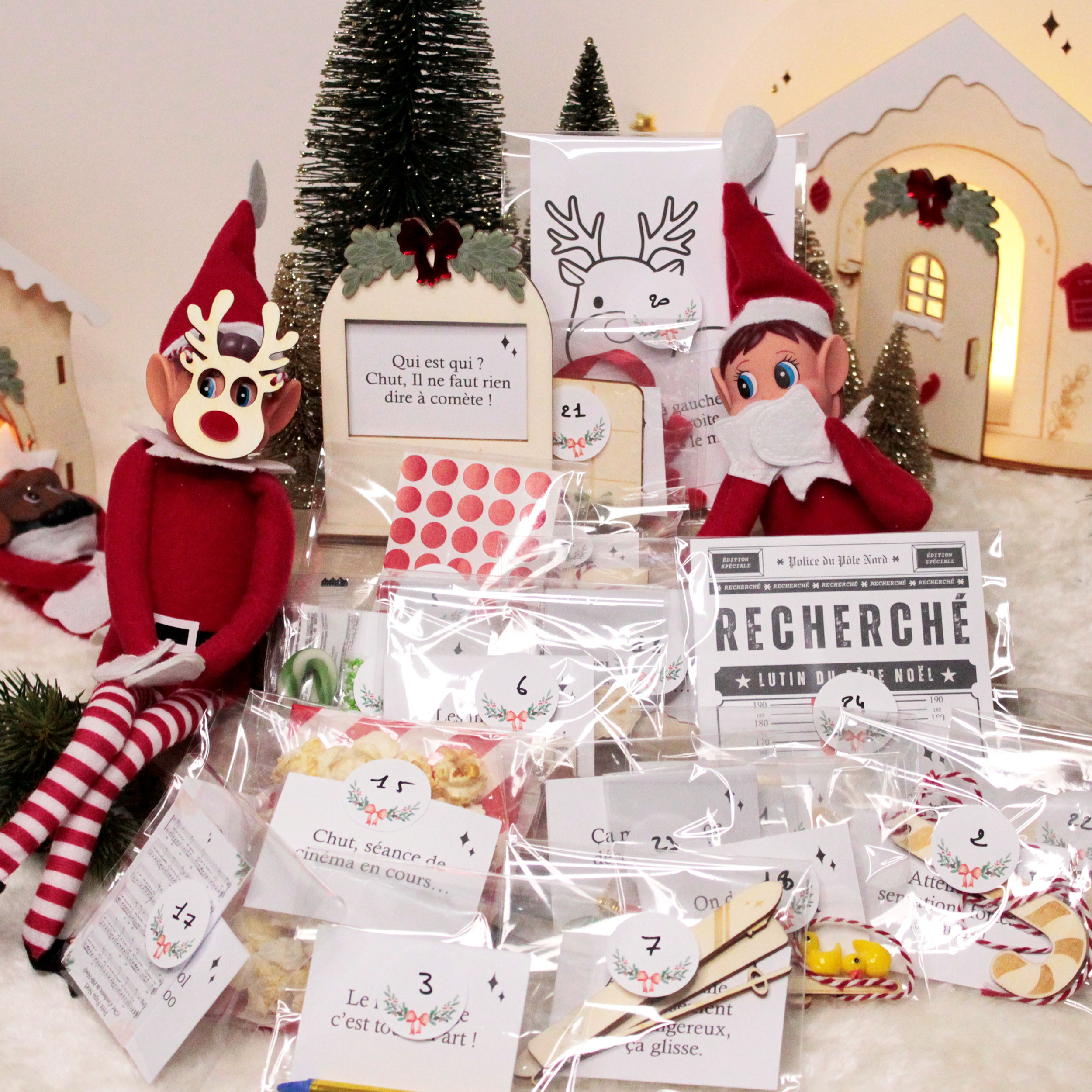 Kit lutin farceur 24 bêtises avec jeux, papeterie et accessoires