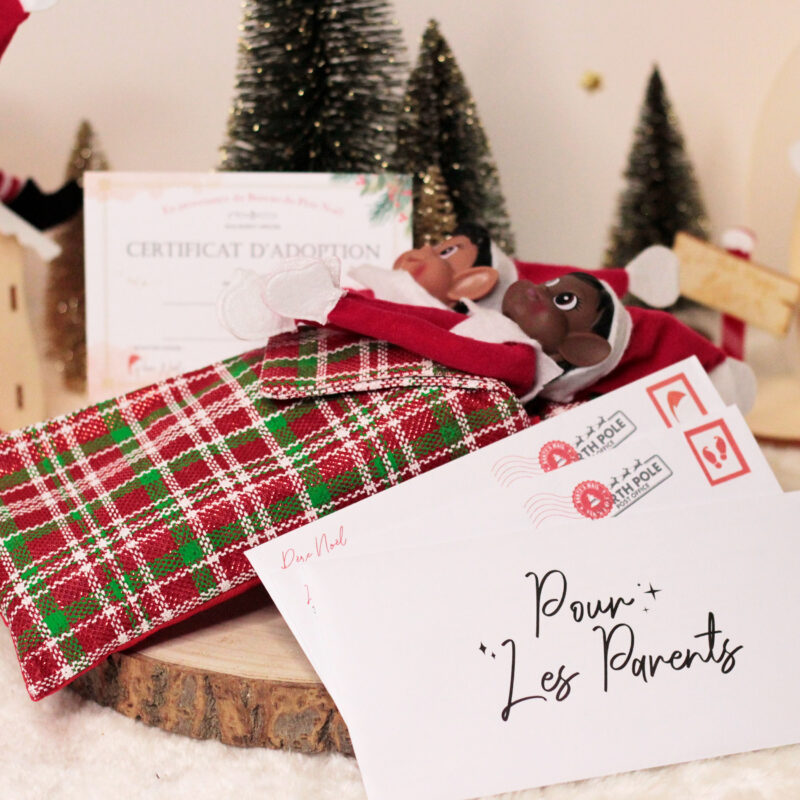 Kit de base lutin farceur avec lit en tissu et courrier de Noël