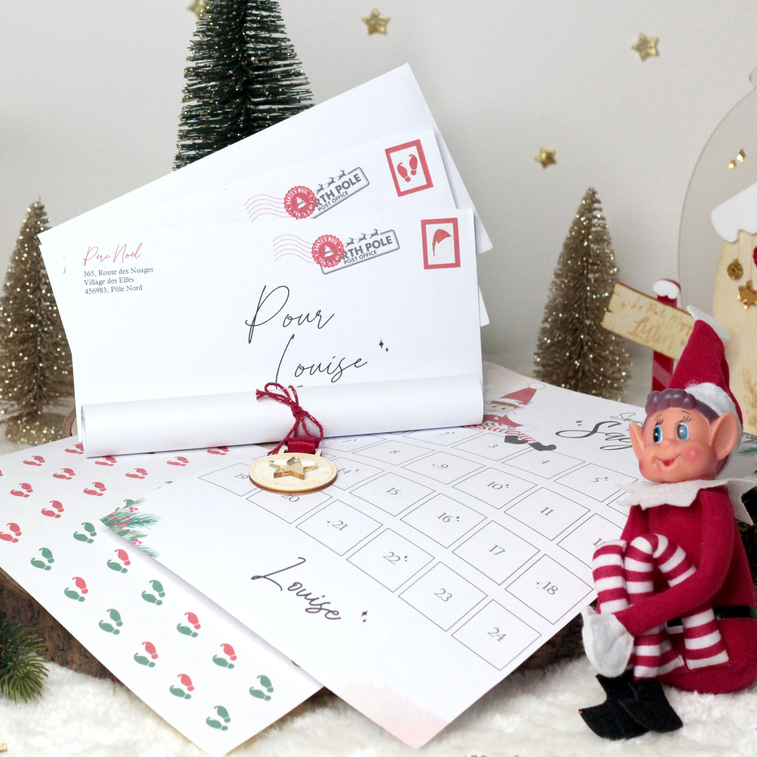 Kit papeterie lutin farceur avec diplôme et courriers personnalisés