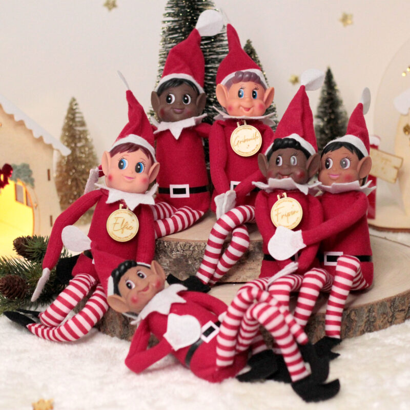 Lutins farceurs de Noël avec médaillons personnalisés