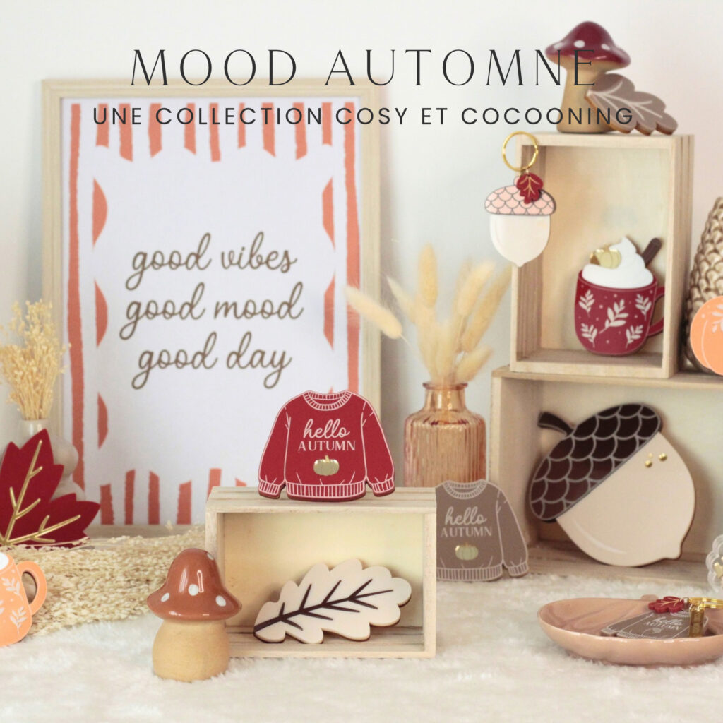 Univers Mood Automne avec magnet citrouille et décorations saisonnières Mood Création